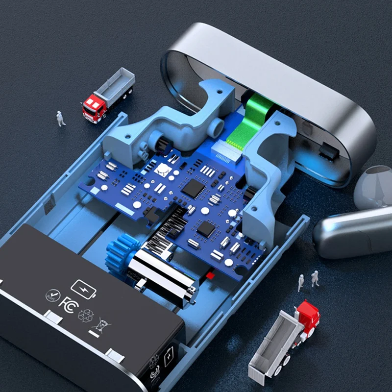 

Bluetooth Headset TWS Binaural Press Sports Waterproof Noise Reduction Headset, Automatic Lifting Charging Compartment