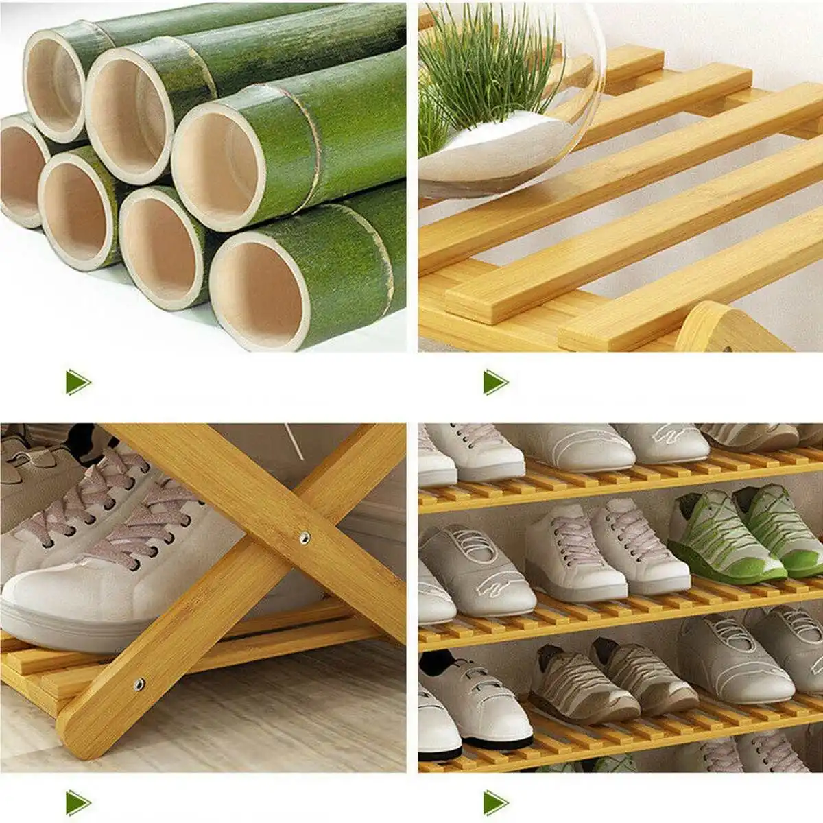 

50/70/100cm 5 tiers garden decoration hoe cabinets storage organizer flower plant stand indoors Bamboo Shoe Rack Storage