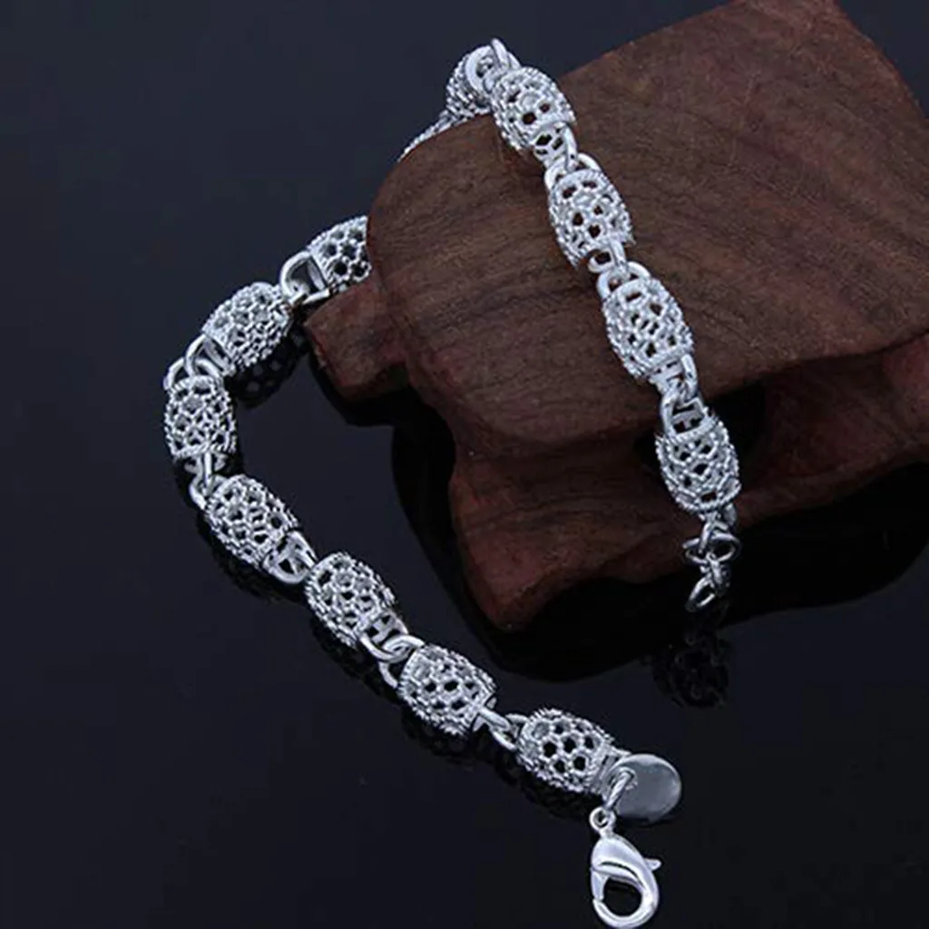 Женский браслет с полой цепочкой 925 пробы креативные очаровательные браслеты на