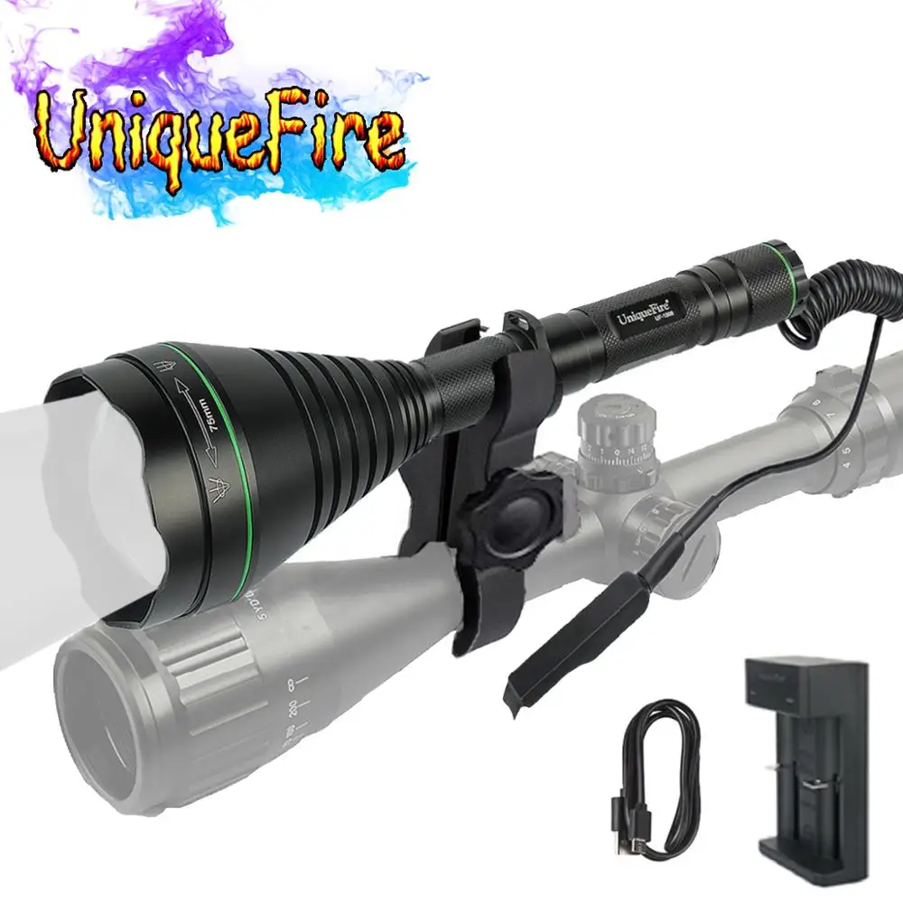 

UniqueFire UF-1508 T75 KIT SET Hunting Flashlight With IR 850nm Infrared LED Bulb Zoomable Torch+Scope Mount+Rat Tail+Charger