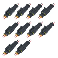 10pcs 2pin way car waterproof male female electrical connector plug wire kit set