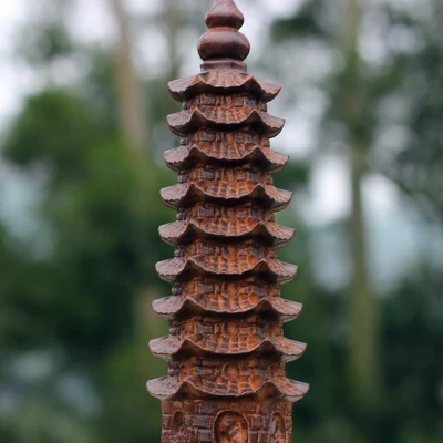 

Exquisite Wood Carving Wenchang Tower Home Decoration