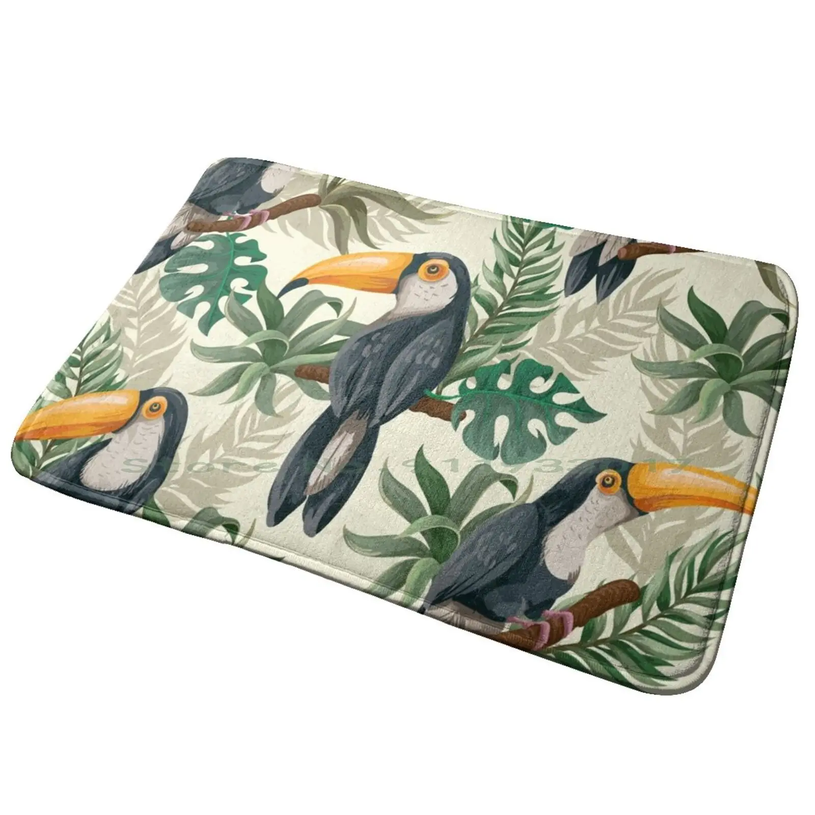 Тропические джунгли Toucan коврик для входной двери ванной лета тропические