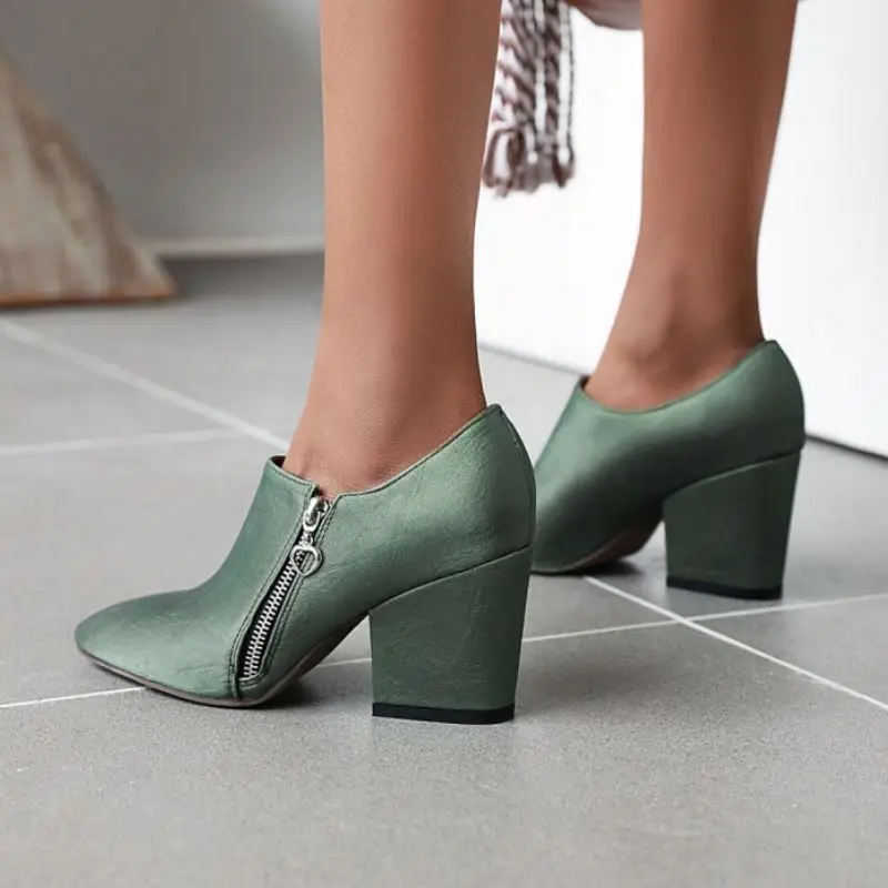 ZALAVOR/женские туфли лодочки модная обувь с острым носком и боковой молнией женская