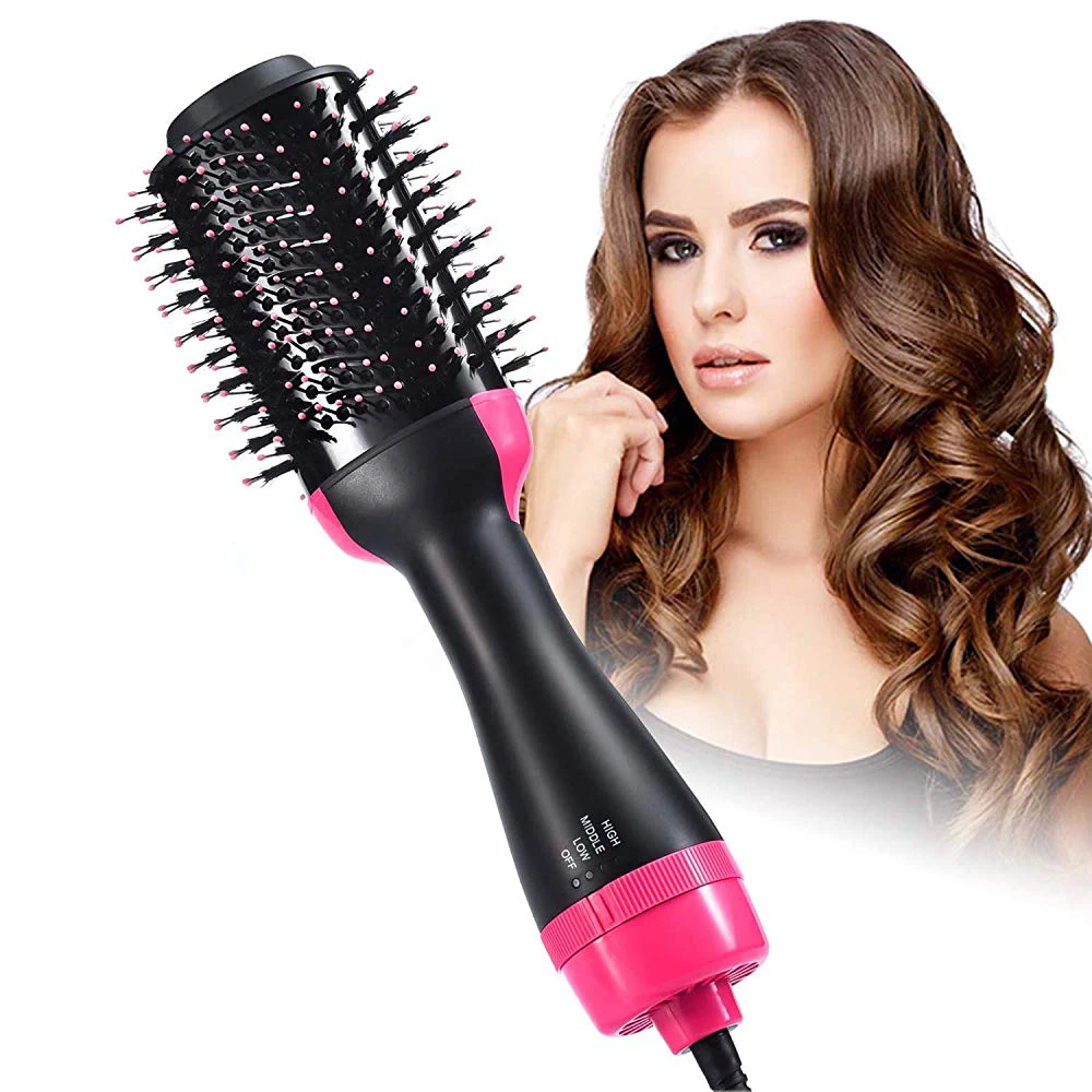 

Mini Hair Curler Straightener Brush 1000W Hair Dryer Brush Hot Air Comb Curling Iron Hairbrush One Step Hair Dryer and Volumizer