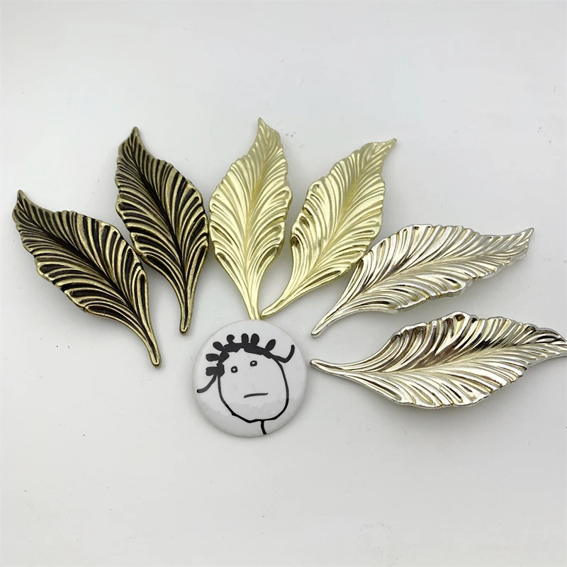 LCH в скандинавском стиле Серебряные античные латунные отверстия форме листа шаг