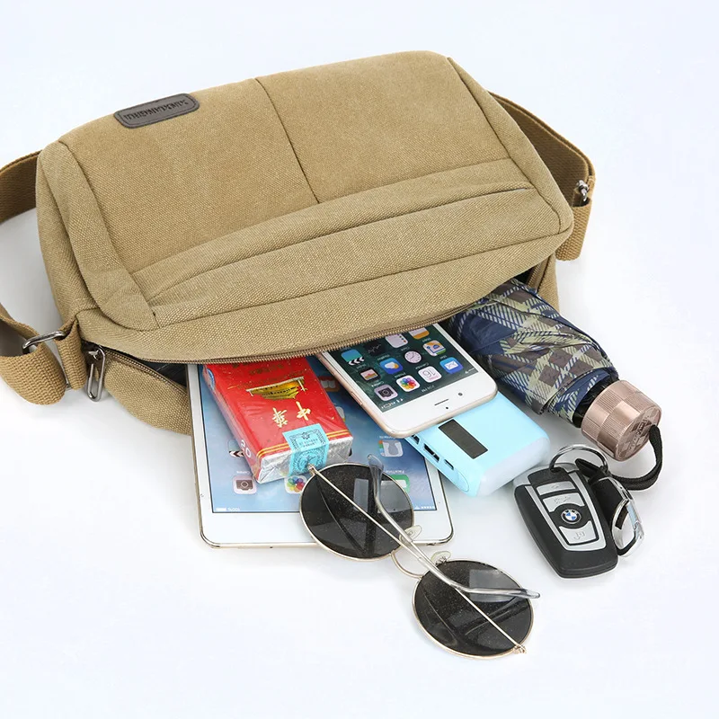 

Minimalist Sport Men Shoulder Bag Vintage Canvas Casual Tactical Shoulder Bag Large Capacity Bolsa De Ombro Mens Bag DE50NDJ