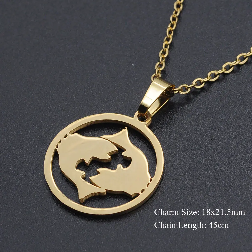 100% нержавеющая сталь Золотая Звезда Знаки зодиака Очаровательное ожерелье для