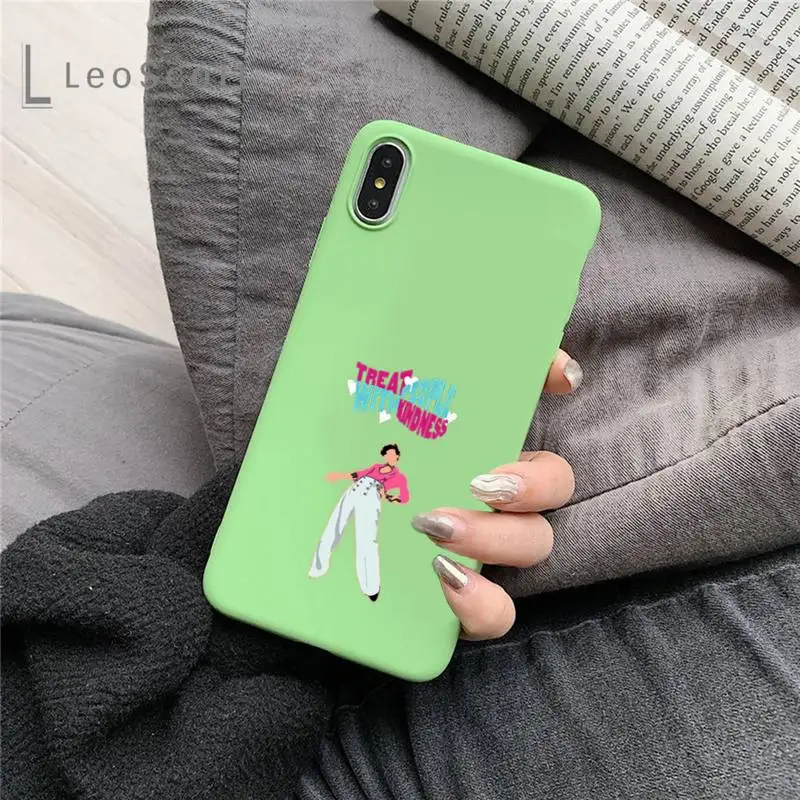 

Harry Styles Fashion Phone Case Green Color for iPhone 11 12 Mini Pro MAX