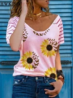 womens fashion summer o neck short sleeve tops printed tee casual loose t shirt soft and thin top shirt