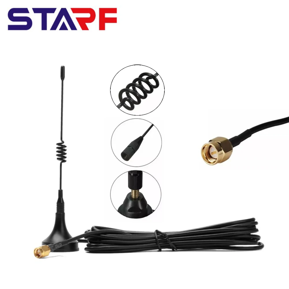 

Magnetic Base Aerial GSM GPRS Network Signal Antenna 3dBi 433MHz SMA Male Connector Vertically Polarised Antennas