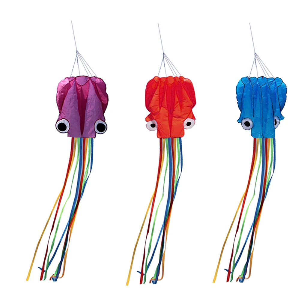 

3 Pieces Colorful Tail Octopus Kite Children Kids Outdoor Lawn Garden Toys