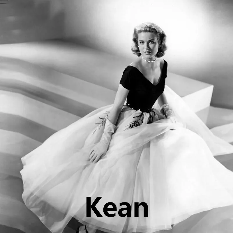 Женское винтажное платье с открытыми плечами, черно-белое официальное платье до середины икры Келли Монако, карнавальное вечернее платье Женское винтажное платье с открытыми плечами, черно-белое официальное платье до середины икры Келли Монако, карнавальное вечернее платье