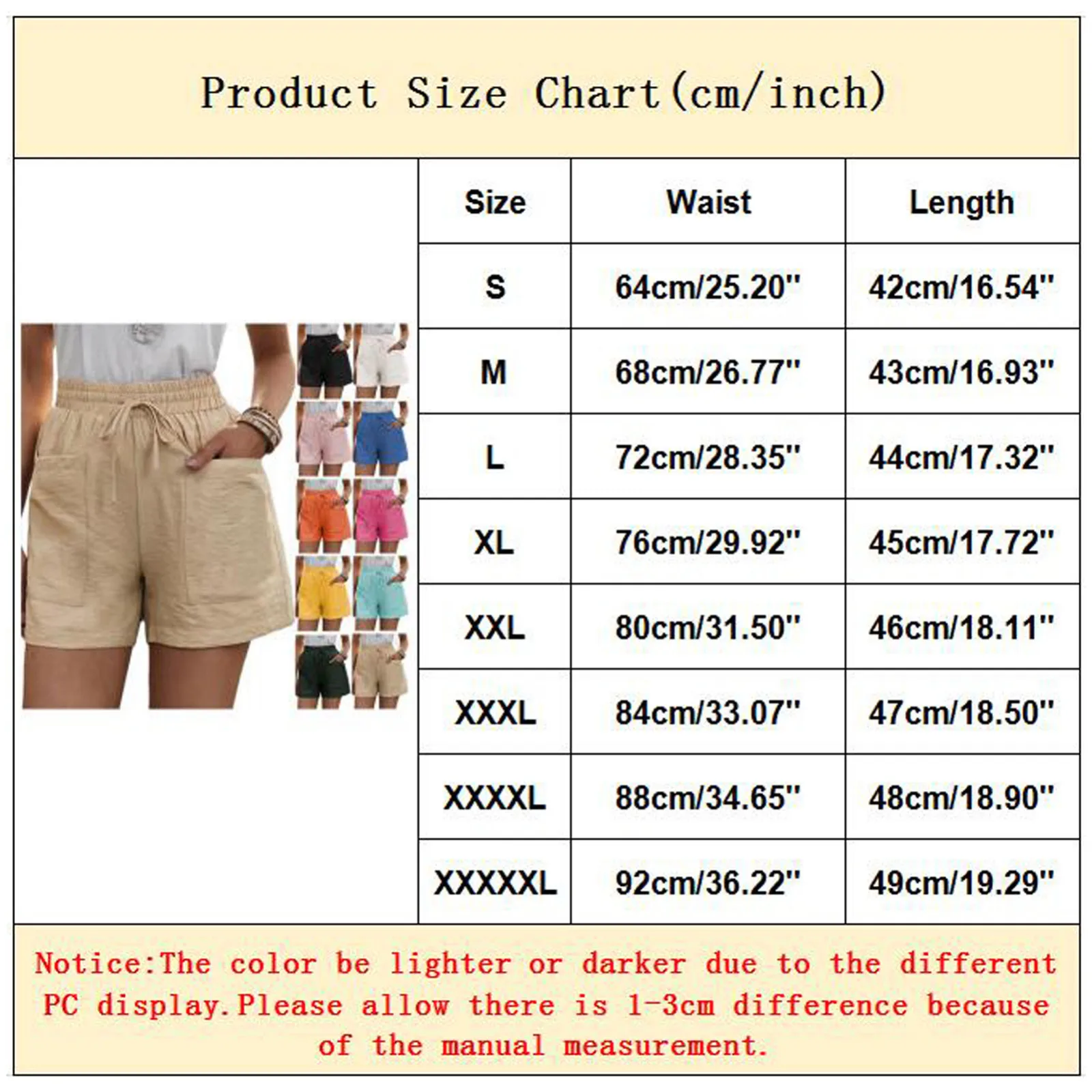

Women Shorts 2021 Summer Women Casual Loose Shorts Elastic Waist Summer Pockets Solid Linen Pants Streetwear Short Pants