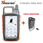 Xhorse VVDI Key Tool Max Key программатор с 10 шт. XKKF02EN Universal ключи от автомобиля с дистанционной кнопкой