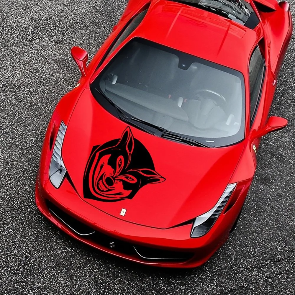 

Car Hood Decal Wolf Animal Tattoo Predator Patterns Vehicle Art Decals Murals Vinyl Sticker MR34
