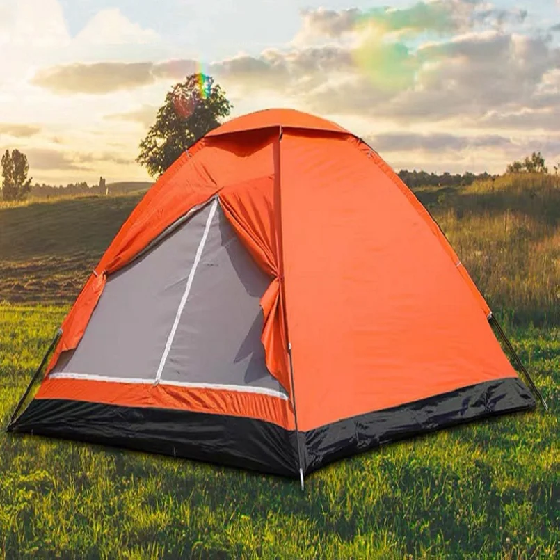 저렴한 캠핑 텐트 여행 자연 하이킹 야외 쉼터 2 명 초경량 그늘 태양 방수 휴대용 트레킹 큰 공간