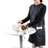pet shop clothes beautician overall anti stick hair grooming apron waterproof cat dog bathing suit sleeveless with pockets a