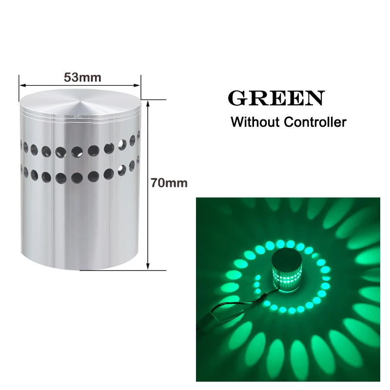 Green RGB 3W светодиодный потолочный светильник, современный алюминиевый настенный светильник, бар, выставка, арт-деко, светильник s, домашний прикроватный светильник ing - Цвет корпуса: Green