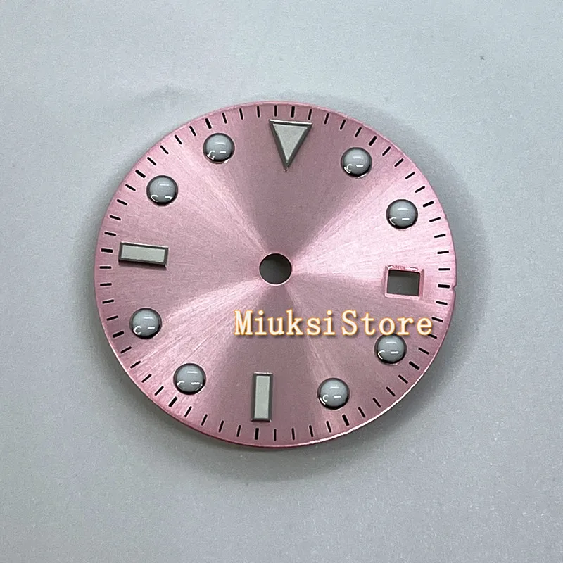 

28.5mm Watch Pink Sterile dial fit Miyota8215/821A MingZhu DG2813 DG3804 ETA 2836 2824 Movement mens watch Watch Accessories