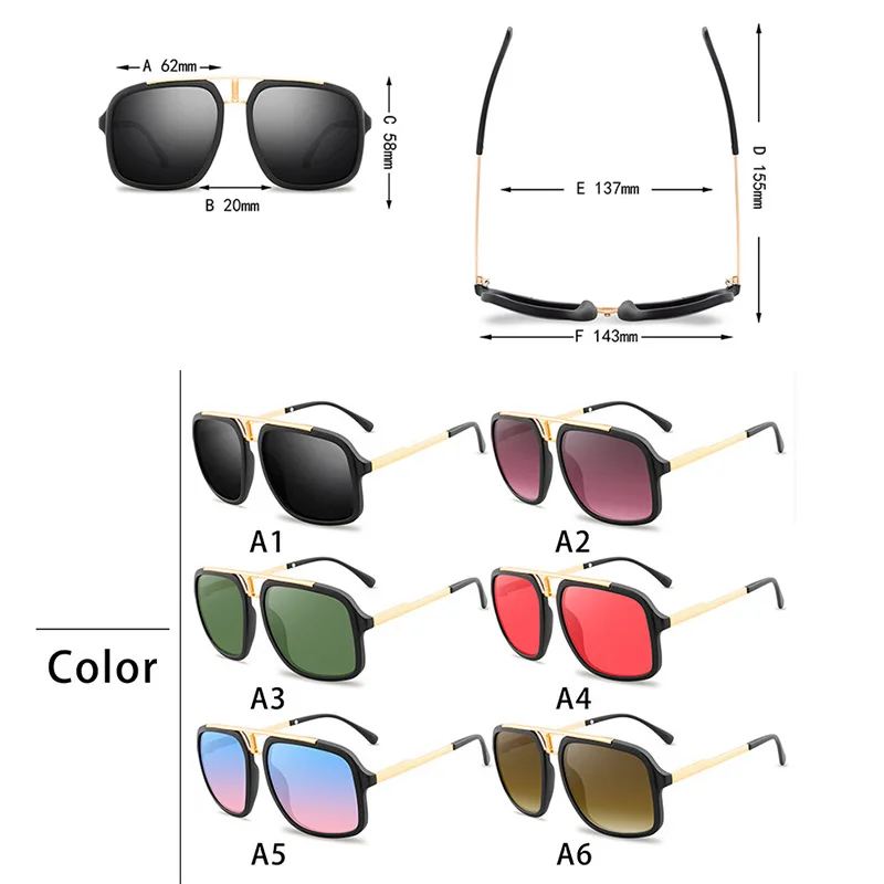 Модные женские и мужские солнцезащитные очки с большой металлической оправой в