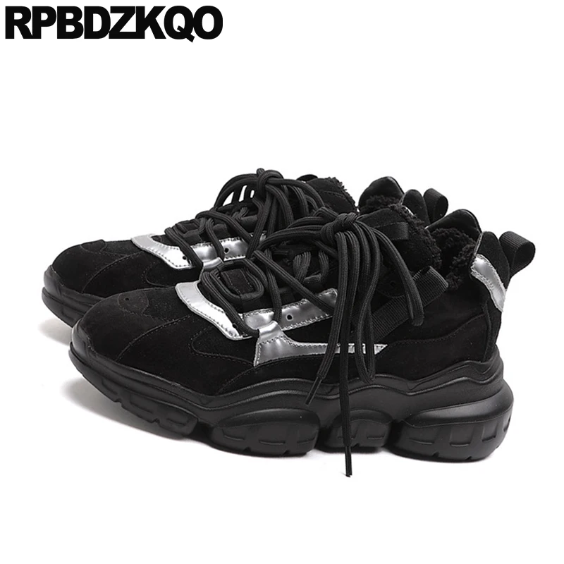 Женские замшевые кроссовки на платформе толстая подошва высокий каблук зеленые