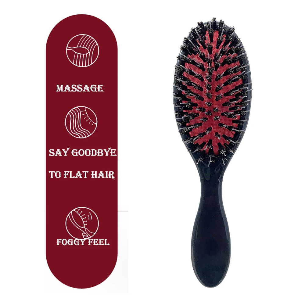 1 шт. овальная щетина кабана и нейлоновая расческа для волос мини Антистатическая
