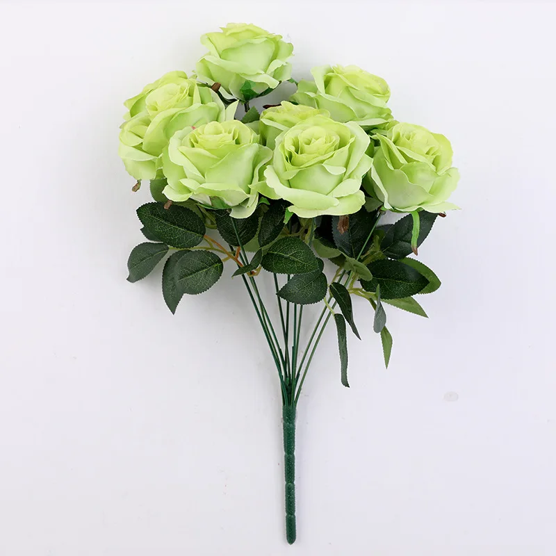 

9 Heads Colorful Artificial PE Foam Rose Flowers Bride Bouquet Home Wedding Decor Scrapbooking DIY Supplies Christmas Flowers