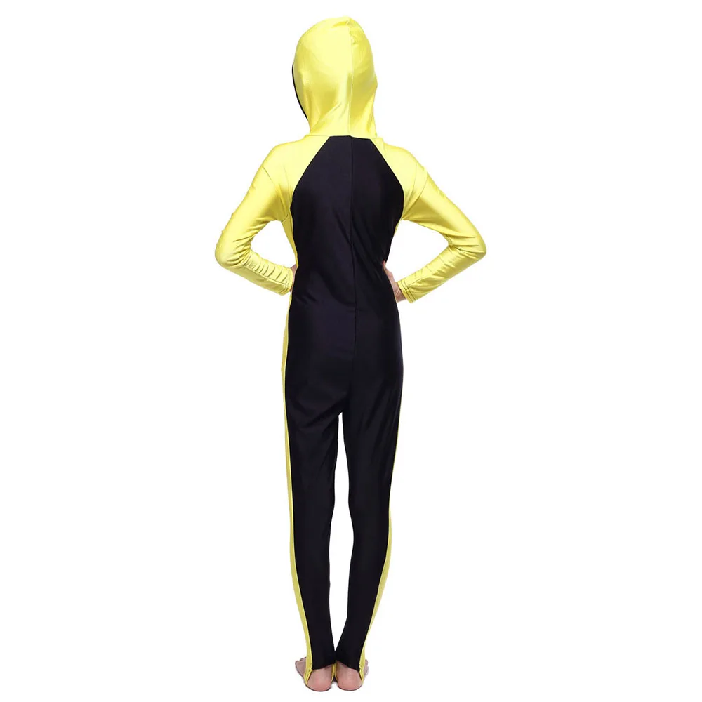 

Girls Swimsuit One Piece Suit Burkini Modest Bathing Suit For Girl Children Islam Full Swimsuit Long Sleeve with Hat Swimwear