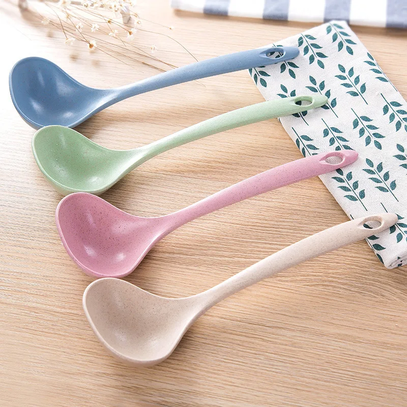 

1pc Long Spoons eco friendly Cooking Long Handle Round Spoons for Soup Cooking Mixing Stirrer Kitchen Supplies With Accessories