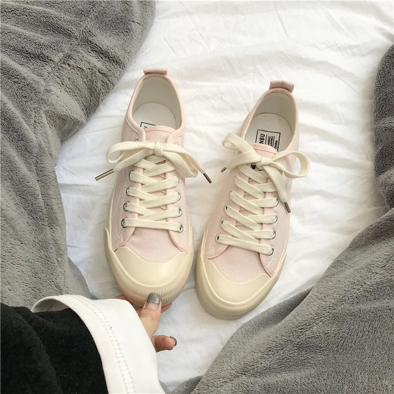 

Fashion Sneakers Women Shoes Four Seasons Wear New Womans Canvas Shoes Retro Casual Loafers Ladies Lace-up Flats High Quality