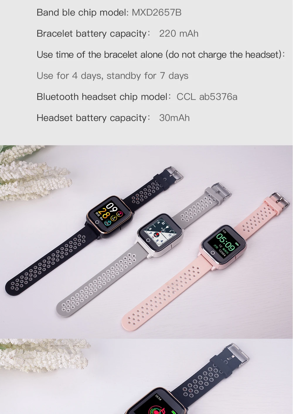 

Fashionable Bluetooth watch M6