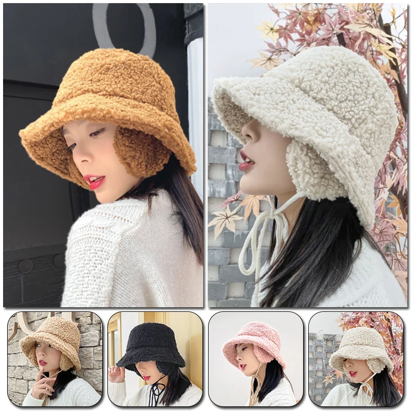 

Hat Woman Autumn And Winter Warm Ear Protection Korean Plush Fisherman Hat Versatile Basin Hat Fashion Student Hat