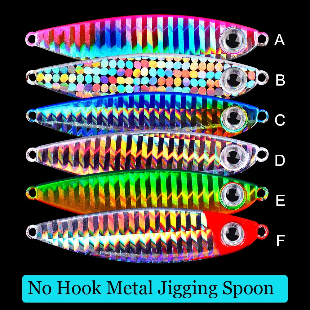 

YUCONG 1Pcs Fishing Spoon Spinnerbait 20g-30g Metal Jigging Lure Slowly Sinking Lead Fish Sea Casting Shore Jig Fishing Lure