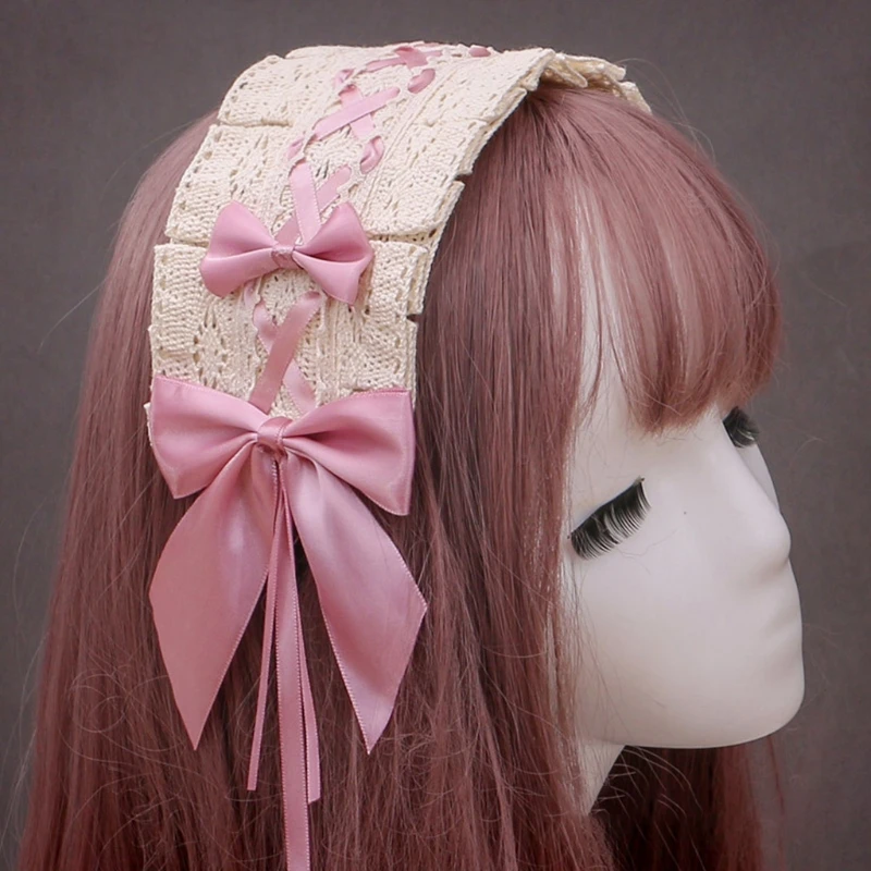 

Fashion Sweet Headbands Women's Hair Accessories Cute Lace Headwear with Bowknots for Tea Party Ordinary Wearing