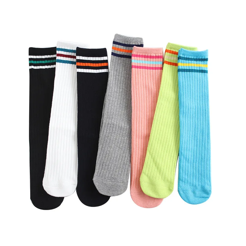Носки для девочек новинка носки в полоску до колена чулки стиле колледжа с