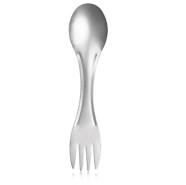 Титановая портативная легкая Титановая Посуда Spork, сверхлегкая ложка из чистого титана, вилка для кемпинга, пикника