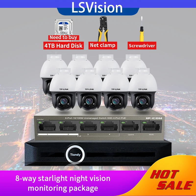 LSVision 3MP HD POE NVR наборы наружных ip камер CCTV система видеонаблюдения P2P комплект 4 ТБ