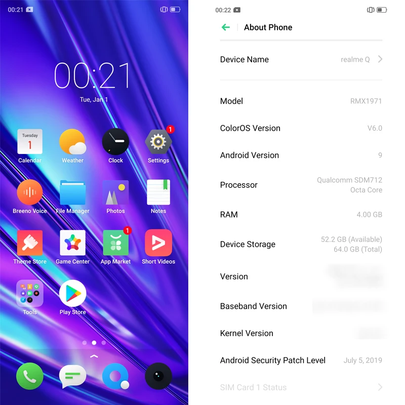 Realme Q 8 ГБ ОЗУ 128 Гб ПЗУ 6 3 дюйма Мобильный телефон Snapdragon 712AIE Восьмиядерный 48MP