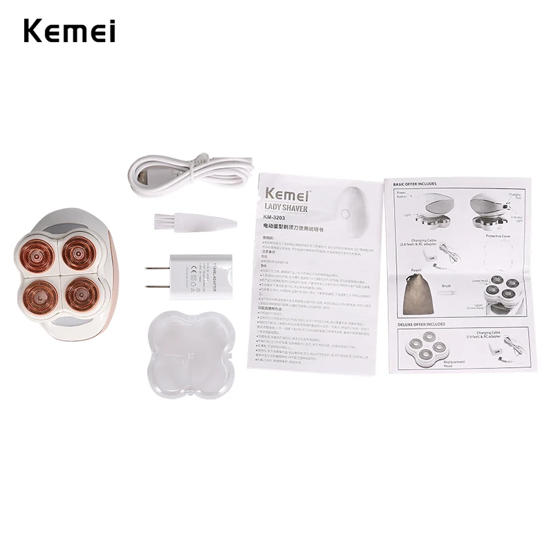 Kemei аккумуляторная бритва для волос профессиональный электробритва женщин