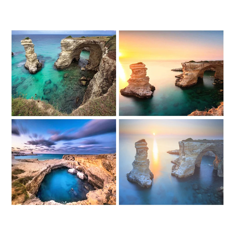 

MTEN 5D DIY Diamond Painting Landscape Seascape Full Square/Round Drill Diamond Mosaic Decor For Home Wall Art Gift