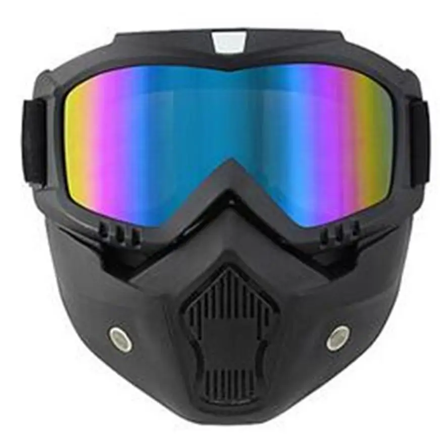 

Motorcycle Goggles Mask Detachable Style Protect Padding Helmet Sunglasses, Road Riding UV Motorbike Glasses Transparen