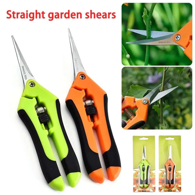 

Household Convenient Multifunctional Picking Garden Potted Branches Straight Head Non-slip Handle Bent Head Shears Scissors