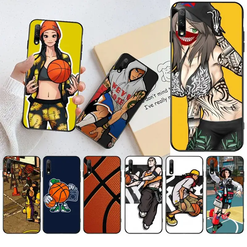 

YJZFDYRM Cool Sports Street basketball Anime Soft black Phone Case For Huawei Nova 6se 7 7pro 7se honor 7A 8A 7C Prime2019