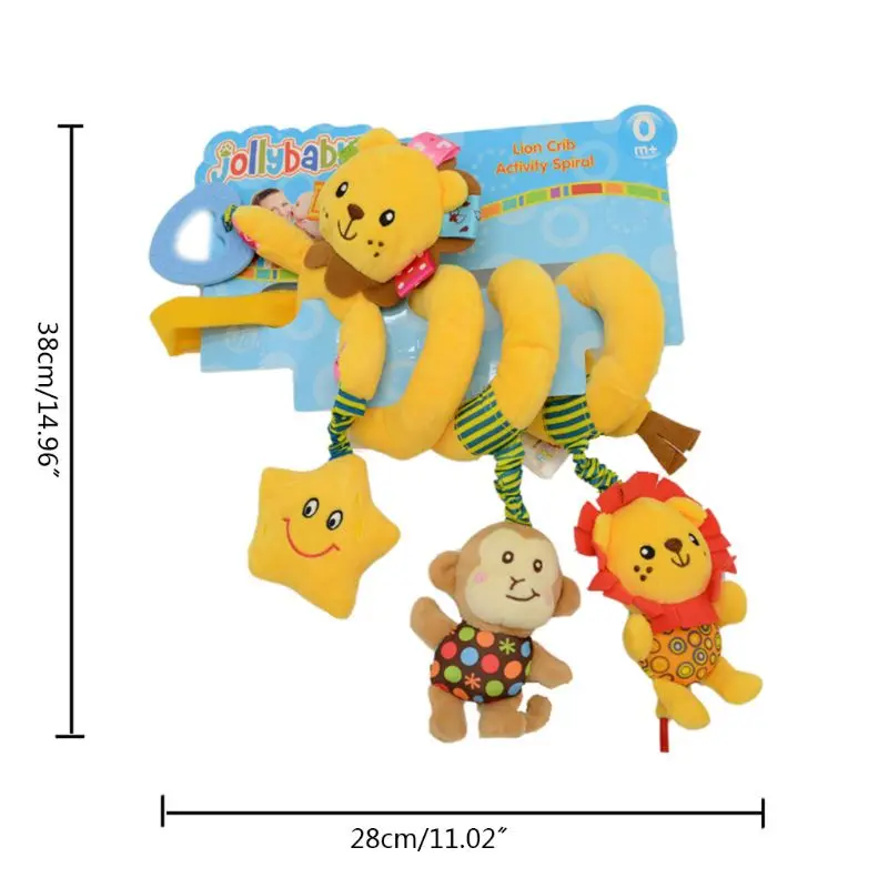 

OOTDTY Animal Soft Toys Revolves Around Bed Stroller Hanging Teether Toy Infant Learning Toy