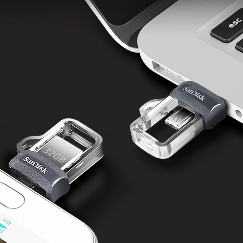 Двойной Флеш накопитель SanDisk Ultra Dual SDDD3 64 Гб 128 флэш 256 карта памяти скорость чтения