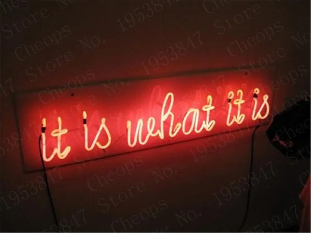 

It Is What It Is Pink Neon Signs Real Glass Tube Beer Bar Pub Homeroom Girlsroom Party Decor handcraft 18"*5