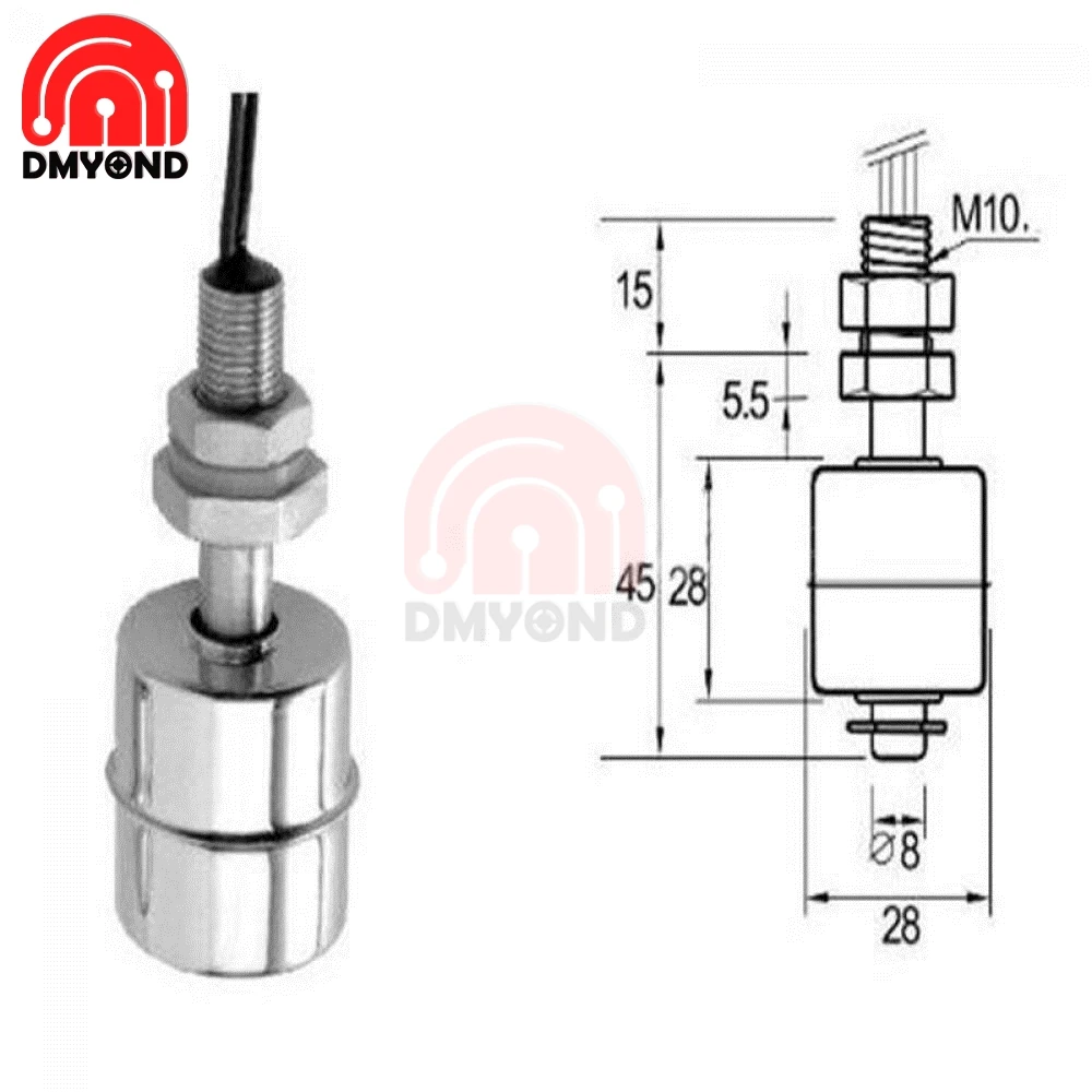 Мини индикатор вертикальный датчик уровня воды из нержавеющей стали 45 мм