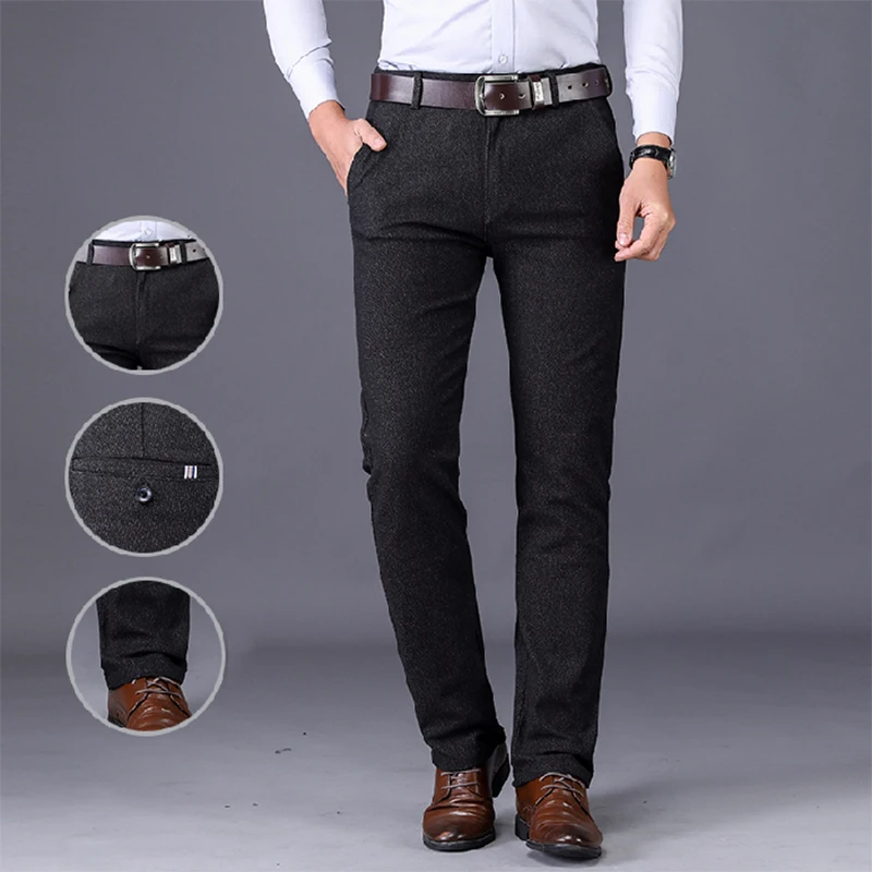 

Vomint Brand 2020 New Spring Men Pants Business Casual Pant Cotton Pants Men Flat Mid Full Length Trouser High Quality