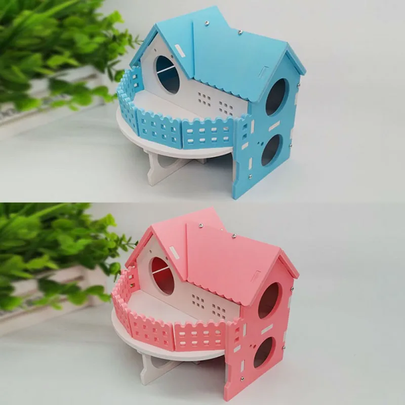 

2 Colors Hamster Luxury Double Storey Villa Nest Sleeping House Cage Pet Hideout Hut Toy Small Animal Supplies Hamster Hideout